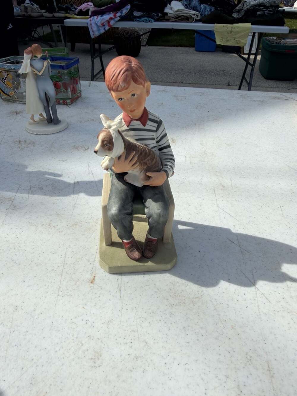 VINTAGE NORMAN ROCKWELL " AT THE VETS" FIGURINE STATUE 1974